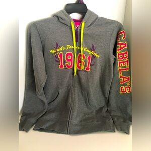 Cabela’s 1961 - Pink & Gray Hoodie Sweater - Medium Size